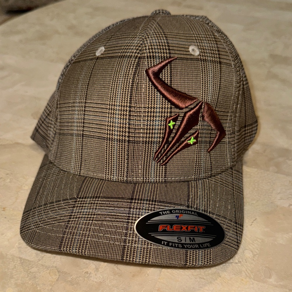 Plaid Flexfit Cap with Embroidered Design